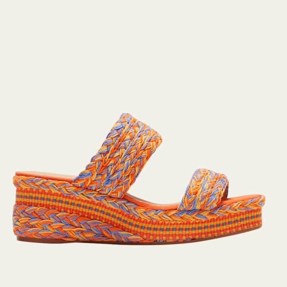 CASTANER Querima Espadrille Wedge Sandals in Naranja Multi Sz 40 Sz 10